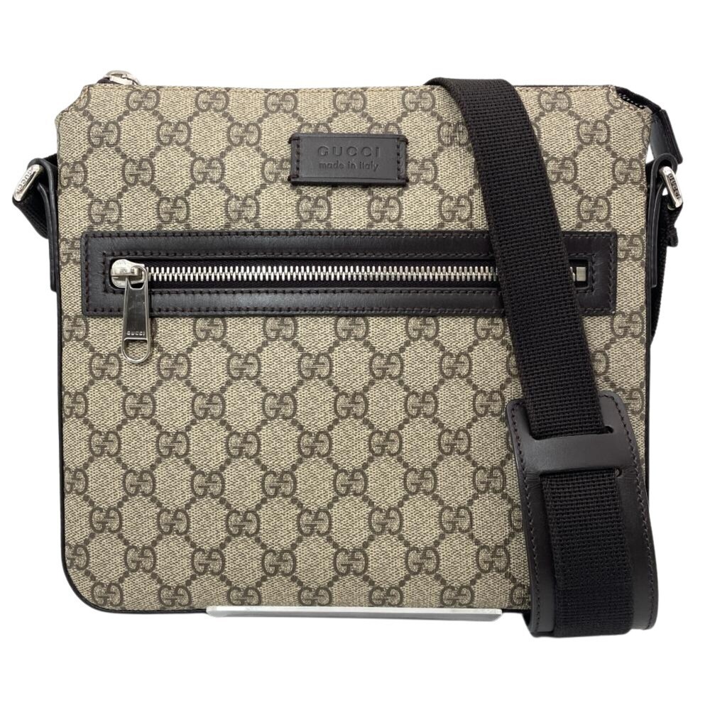 GUCCI Brown Canvas Shoulder Bag - Picture 1 of 9
